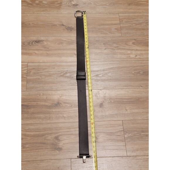 Chico's Wide Leather Belt Women's Sz S/M Brown Silver 40" L "READ" - Picture 4 of 12